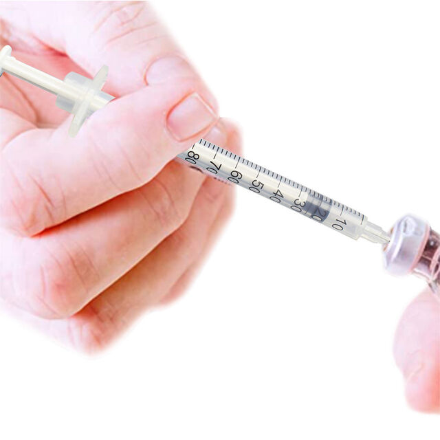 Jeringa de insulina veterinaria estéril de 1 ml, 30G, 8 mm