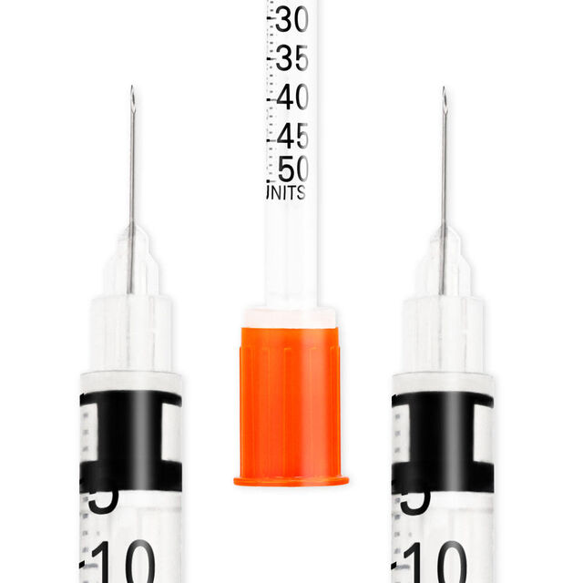 Jeringa de insulina veterinaria estéril de 1 ml, 30G, 8 mm