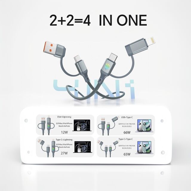 PD27W 65W 4-in-1 USB-Schnellladekabel Datenkabel Schnellladekabel USB Typ C Kabel Konverter USB-Ladeanschluss für Apple i-Phone Android