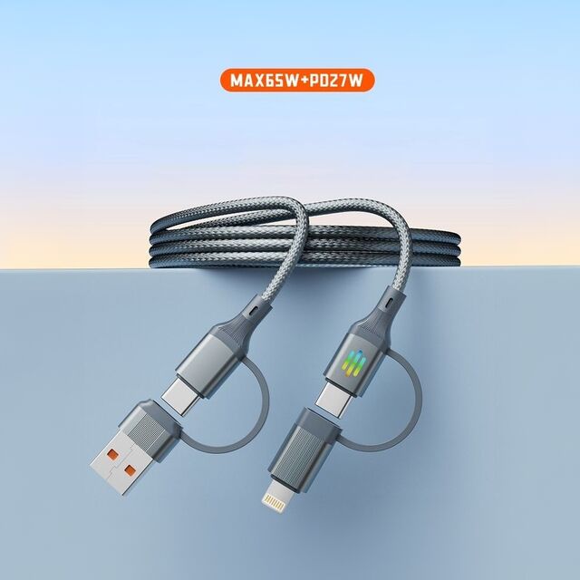 PD27W 65W 4-in-1 USB-Schnellladekabel Datenkabel Schnellladekabel USB Typ C Kabel Konverter USB-Ladeanschluss für Apple i-Phone Android