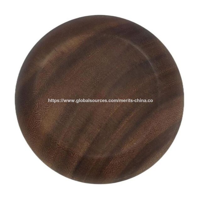 Platos de bambú para cocina, platos de madera de acacia, platos redondos de madera, platos para servir, 14 cm (5,5 pulgadas)
