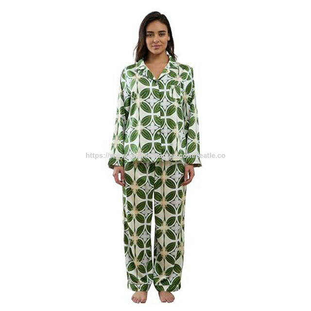 Hersteller Pyjama-Set für Damen, weicher Strick mit Knopfleiste, 2-teilige atmungsaktive Viskose-Schlafbekleidung aus Bambus