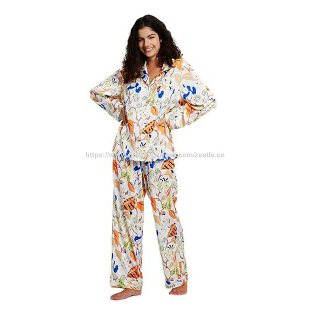 Hersteller Pyjama-Set für Damen, weicher Strick mit Knopfleiste, 2-teilige atmungsaktive Viskose-Schlafbekleidung aus Bambus