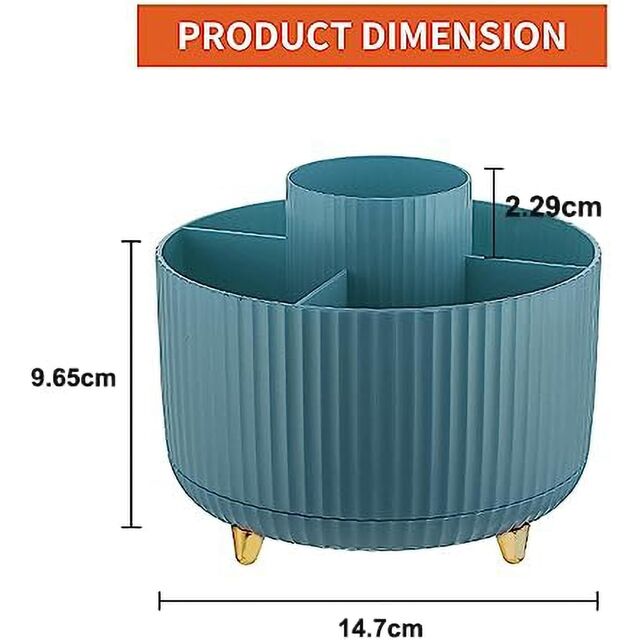 Organizador de Mesa, Porta-Canetas Giratório de 360 Graus, Organizadores e Acessórios de Mesa com 5 Compartimentos, Caixa de Armazenamento para Lápis e Canetas