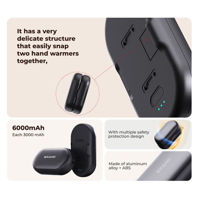 Chauffe-Mains et Batterie Externe 2-en-1 | Charge Rapide 10000mAh | Chauffage Rapide en 3 Secondes | Dispositif de Chauffage Portable