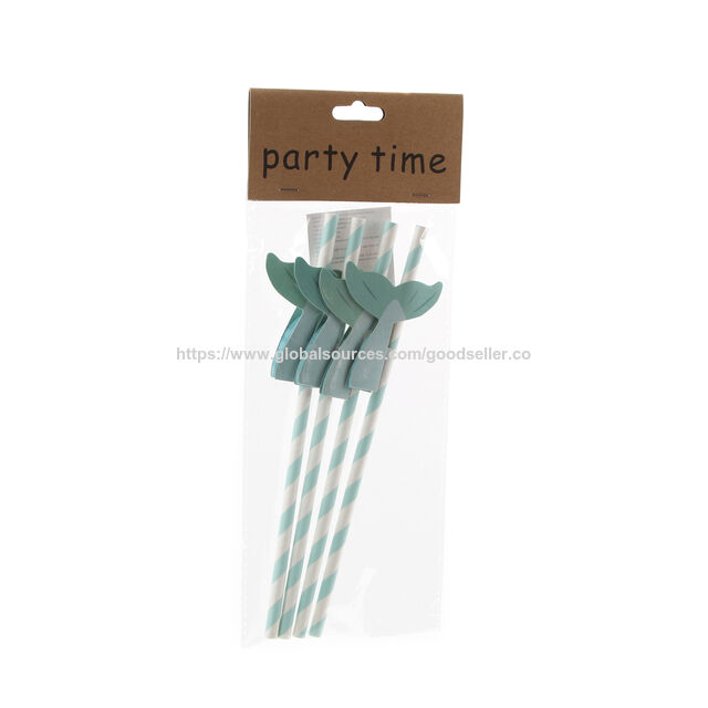 Pajitas de Papel Biodegradables de Grado Alimenticio con Diseño de Flamenco y Rayas de Colores para Bebidas - Desechables