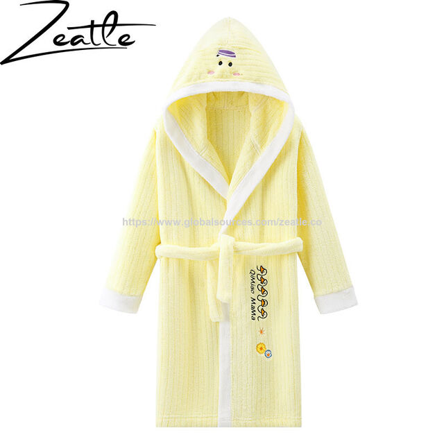 OEM Fleece Robe für Kleinkinder, Jungen und Mädchen, weicher Bademantel mit Kapuze, Schlafanzug, Nachtwäsche, 2-16 Jahre