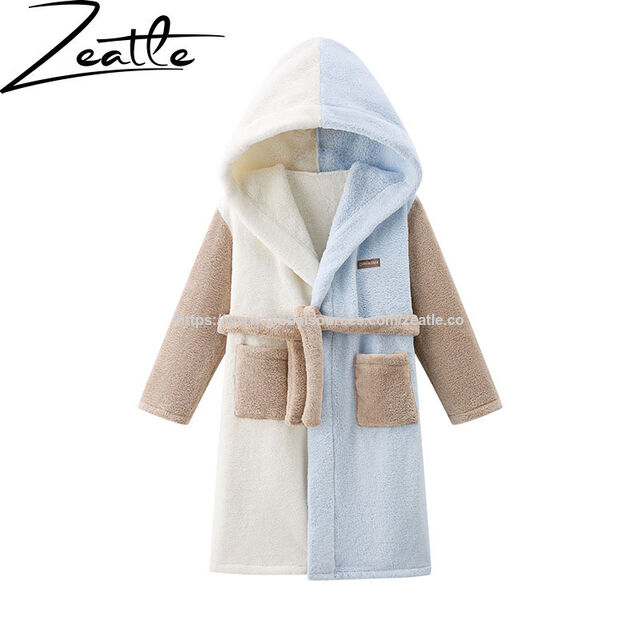 OEM Fleece Robe für Kleinkinder, Jungen und Mädchen, weicher Bademantel mit Kapuze, Schlafanzug, Nachtwäsche, 2-16 Jahre
