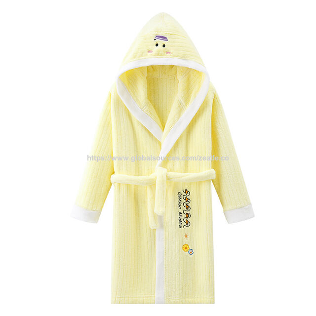 OEM Fleece Robe für Kleinkinder, Jungen und Mädchen, weicher Bademantel mit Kapuze, Schlafanzug, Nachtwäsche, 2-16 Jahre
