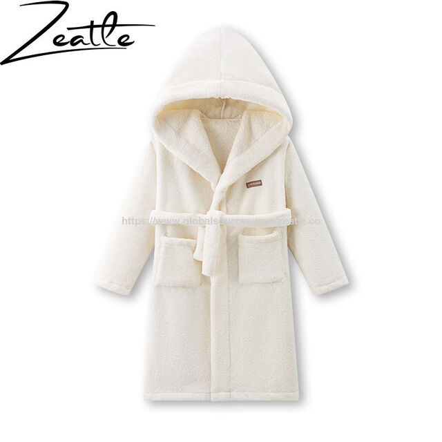 OEM Fleece Robe für Kleinkinder, Jungen und Mädchen, weicher Bademantel mit Kapuze, Schlafanzug, Nachtwäsche, 2-16 Jahre