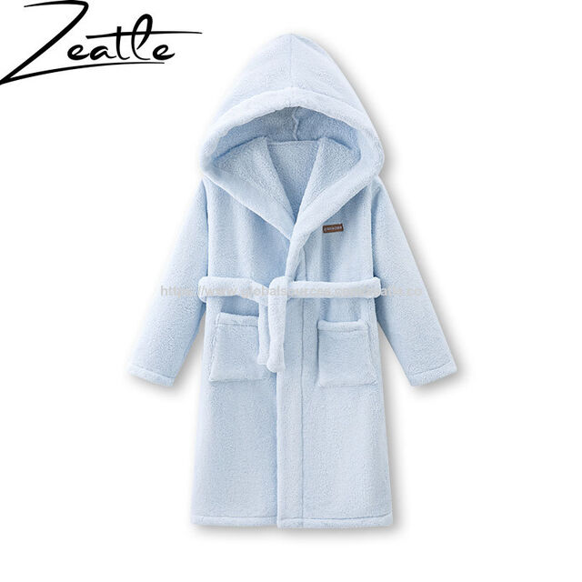 OEM Fleece Robe für Kleinkinder, Jungen und Mädchen, weicher Bademantel mit Kapuze, Schlafanzug, Nachtwäsche, 2-16 Jahre