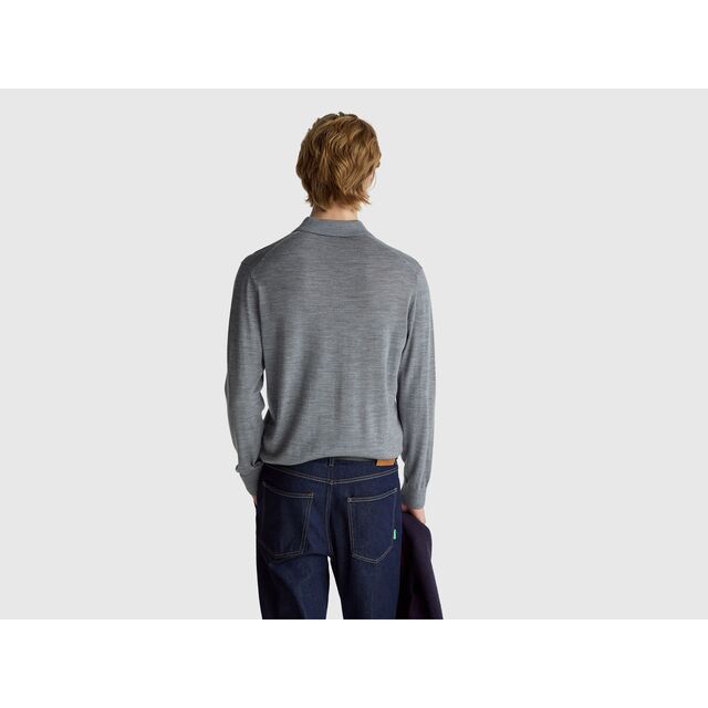 Camisetas polo de lana cómodas de alta calidad para hombre al por mayor, corte estándar y personalizables con cuello
