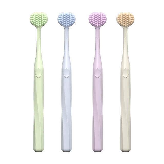 Brosse à dents à trois faces en gros pour adultes, brosse à dents à poils souples, meilleures ventes 2025
