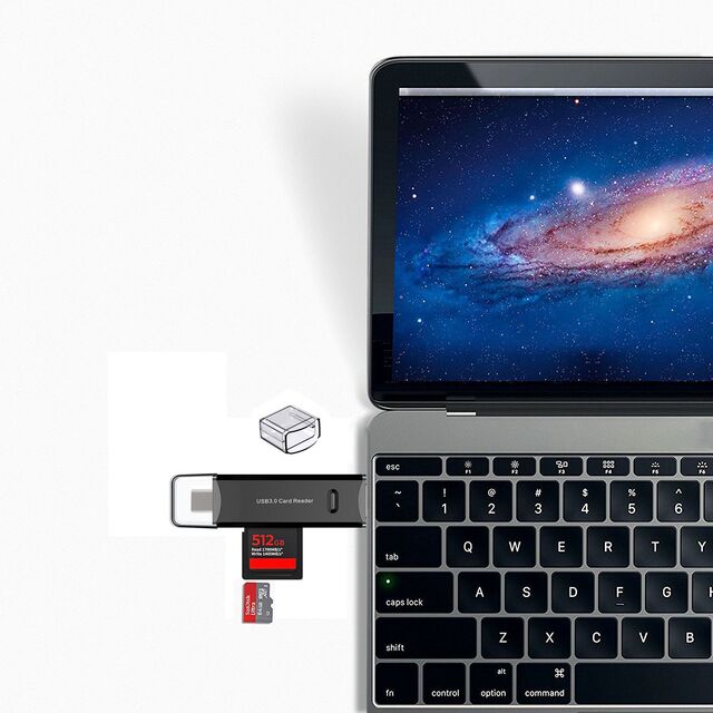 Lector de Tarjetas SD USB 3.0 de Doble Ranura, Adaptador de Tarjetas Micro SD USB C de Alta Velocidad, Lector de Tarjetas de Memoria