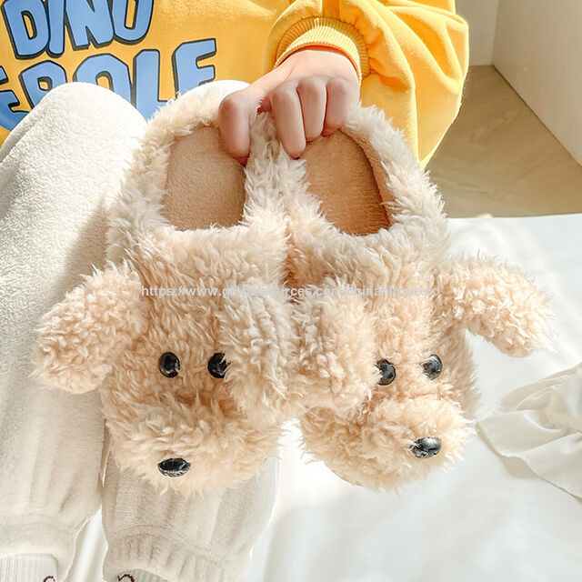 Precio de fábrica del fabricante zapatillas de felpa de dibujos animados para mujer
