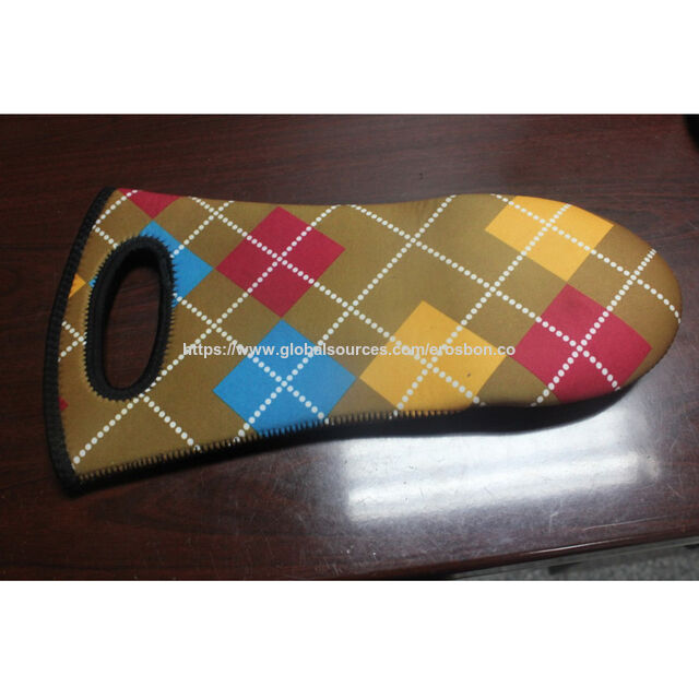 Guantes de cocina, manoplas para horno, guantes de neopreno, fabricados en neopreno, ambos lados con estampados de sublimación de moda. ¡Pedidos OEM bienvenidos!