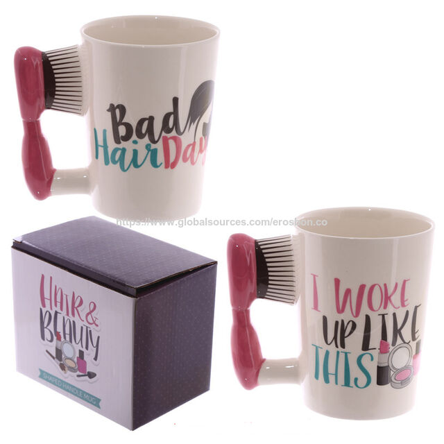 Taza de Cerámica con Asa en Forma de Lápiz Labial 3D Especial para Decoración del Hogar y Regalos, Diseños OEM son Bienvenidos.