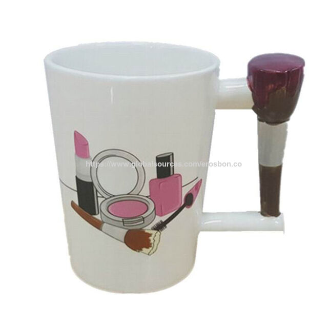 Taza de Cerámica con Asa en Forma de Lápiz Labial 3D Especial para Decoración del Hogar y Regalos, Diseños OEM son Bienvenidos.