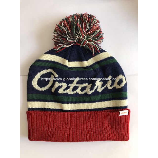 Ladies' beanie hat, with knitted and woven design, most fashionable design in 2020