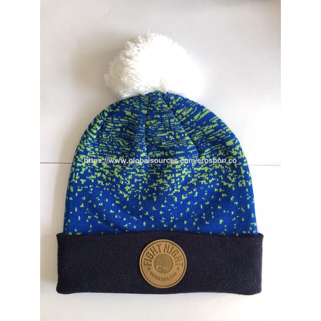 Ladies' beanie hat, with knitted and woven design, most fashionable design in 2020