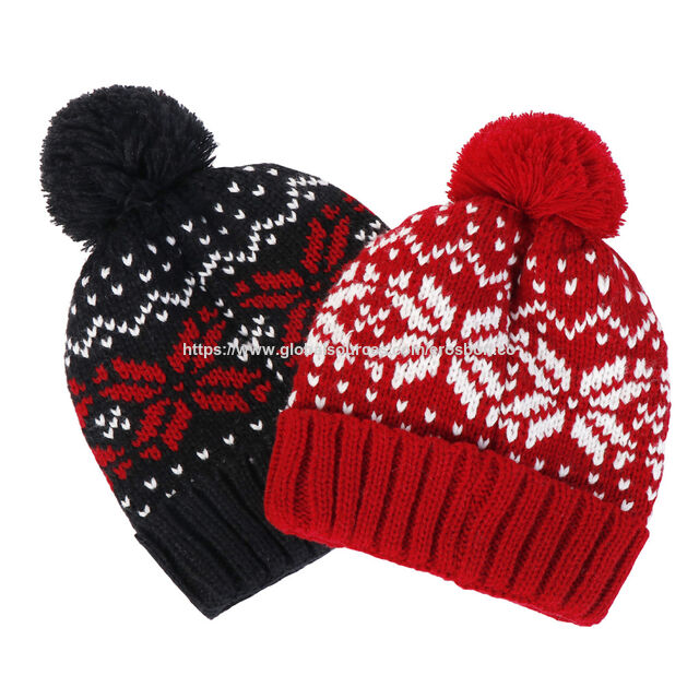 Ladies' beanie hat, with knitted and woven design, most fashionable design in 2020
