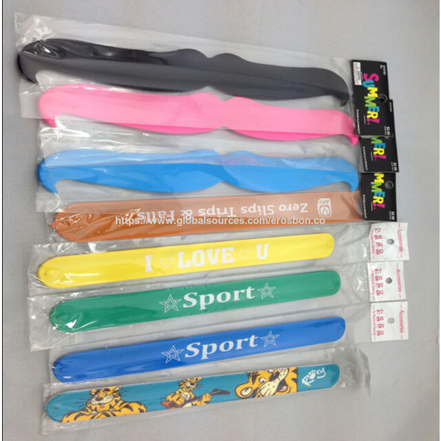 Pulseras de bofetada, Pulseras de bofetada promocionales, Pulsera elegante, en varios colores, hecha de PVC, se aceptan logotipos personalizados