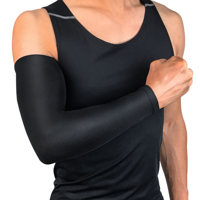 Benutzerdefinierte Herren Gym Running Ellbogen Schutz Kompression Basketball Volleyball Fußball Sport UV Sonne Radfahren Eisseide Kühl Arm Ärmel