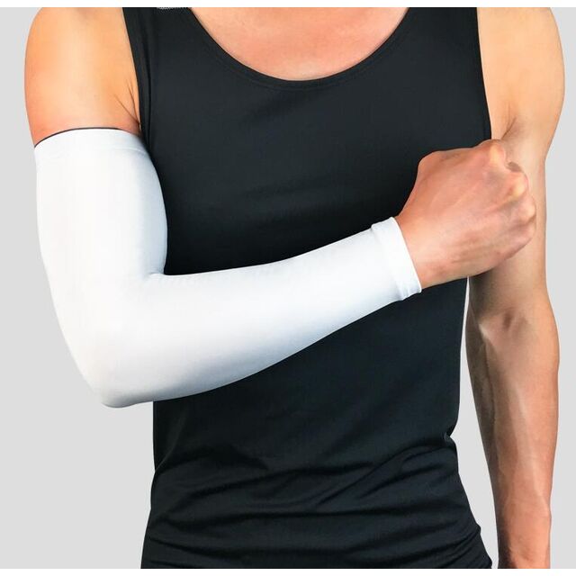Benutzerdefinierte Herren Gym Running Ellbogen Schutz Kompression Basketball Volleyball Fußball Sport UV Sonne Radfahren Eisseide Kühl Arm Ärmel