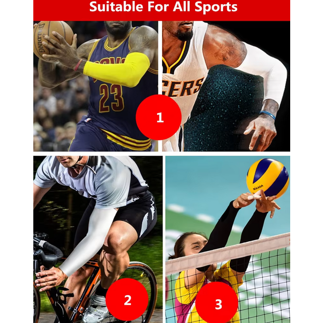 Benutzerdefinierte Herren Gym Running Ellbogen Schutz Kompression Basketball Volleyball Fußball Sport UV Sonne Radfahren Eisseide Kühl Arm Ärmel