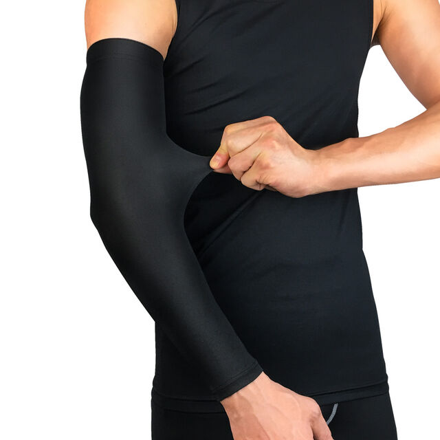 Benutzerdefinierte Herren Gym Running Ellbogen Schutz Kompression Basketball Volleyball Fußball Sport UV Sonne Radfahren Eisseide Kühl Arm Ärmel