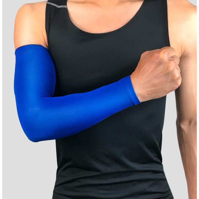 Benutzerdefinierte Herren Gym Running Ellbogen Schutz Kompression Basketball Volleyball Fußball Sport UV Sonne Radfahren Eisseide Kühl Arm Ärmel