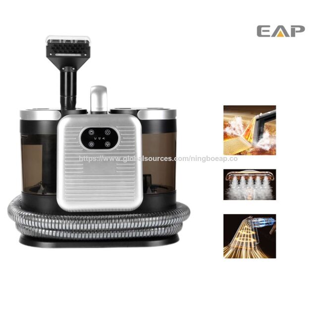 Aspirador de vapor para carpetes e sofás de 1650W, sucção de 15000Pa, esterilização a vapor quente, operação simples, leve, tela sensível ao toque - 4 modos de limpeza