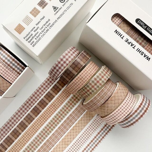 Rollos de cinta washi ecológicos personalizados con etiquetas adhesivas plegadas multicapa, MOQ bajo, ideales para diarios y planificadores