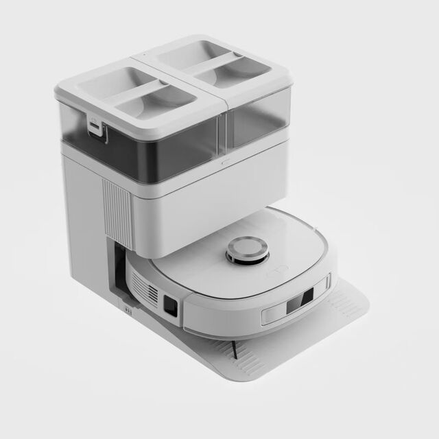 Saugroboter mit selbsterleerender Staubbox und rotierender Wischfunktion, Crawler-Mop-Design, LDS-Lidar-Navigation/dTOF-Linienlaser, Anti-Verhedderungs-Design
