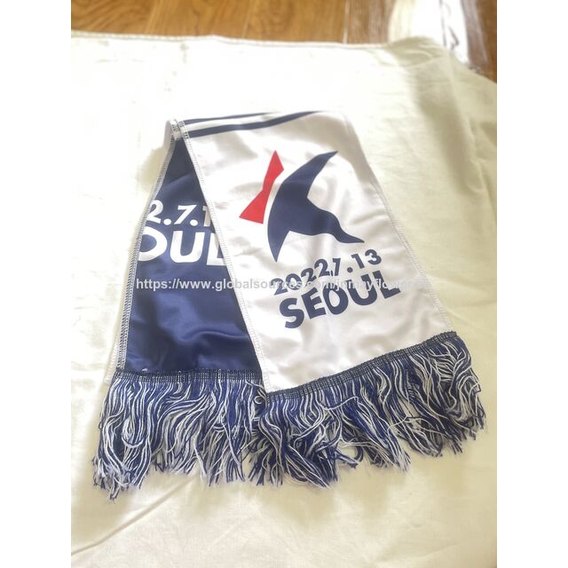 100% Polyester Promotion Benutzerdefinierter Fußball Fans Schal Druck Winter Team Schal