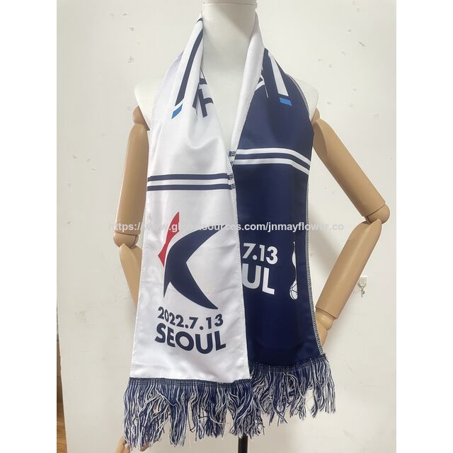 100% Polyester Promotion Benutzerdefinierter Fußball Fans Schal Druck Winter Team Schal