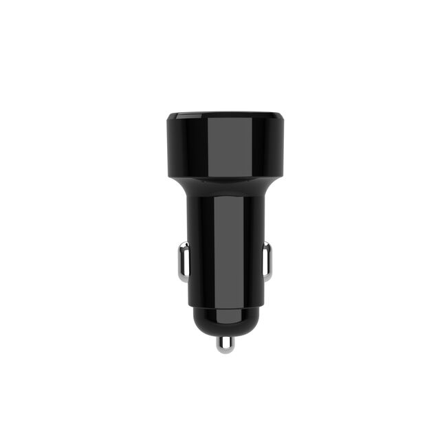 Cargador de Coche Mini Blanco y Negro Personalizado Inteligente, Carga de Alta Velocidad 4.8A, Adaptador USB de Doble Puerto, Estándar US EU para Teléfono