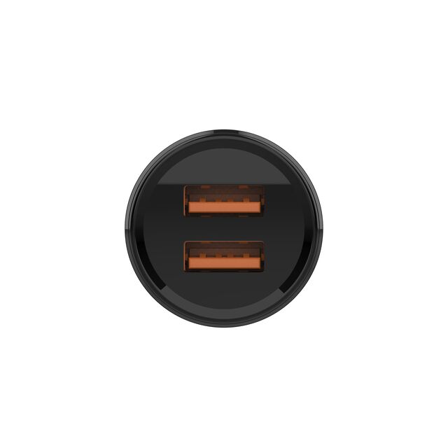 Cargador de Coche Mini Blanco y Negro Personalizado Inteligente, Carga de Alta Velocidad 4.8A, Adaptador USB de Doble Puerto, Estándar US EU para Teléfono