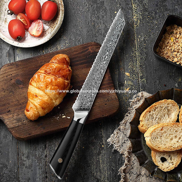 Faca de Cozinha Damasco de 8 Polegadas com Núcleo de Aço Vg-10 e Aço Inoxidável de 67 Camadas para Uso Diário na Cozinha com Cabo de Unha