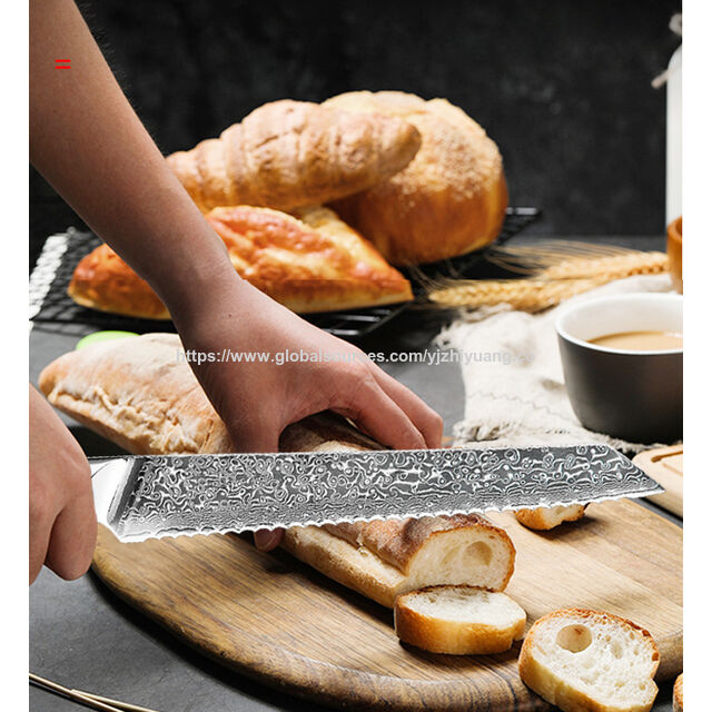 Faca de Cozinha Damasco de 8 Polegadas com Núcleo de Aço Vg-10 e Aço Inoxidável de 67 Camadas para Uso Diário na Cozinha com Cabo de Unha