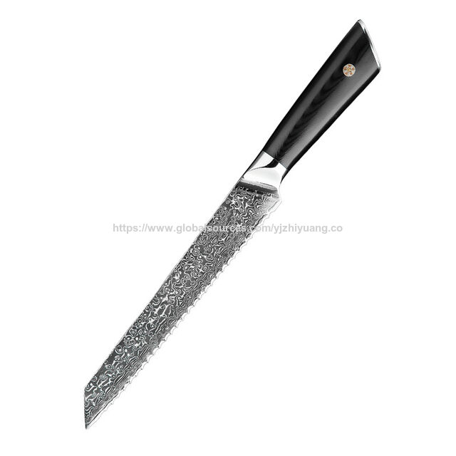 Faca de Cozinha Damasco de 8 Polegadas com Núcleo de Aço Vg-10 e Aço Inoxidável de 67 Camadas para Uso Diário na Cozinha com Cabo de Unha