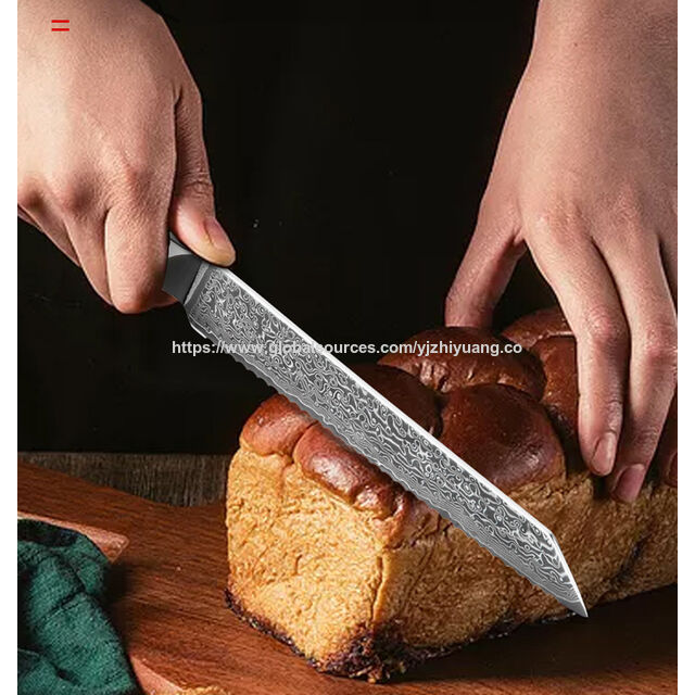 Faca de Cozinha Damasco de 8 Polegadas com Núcleo de Aço Vg-10 e Aço Inoxidável de 67 Camadas para Uso Diário na Cozinha com Cabo de Unha