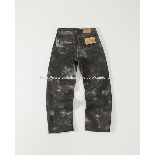 Stussy Big Ol' Stenpat Camo Jean Fortine Jeans Designer Luxus Kleidung Für Herren Damen - Hochwertige Camouflage Jeans für Damen und Herren