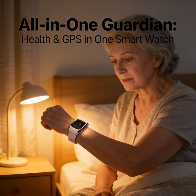 ساعة ذكية لرعاية المسنين مع تنبيهات صحية وتتبع نظام تحديد المواقع العالمي (GPS) وتصميم مقاوم للماء