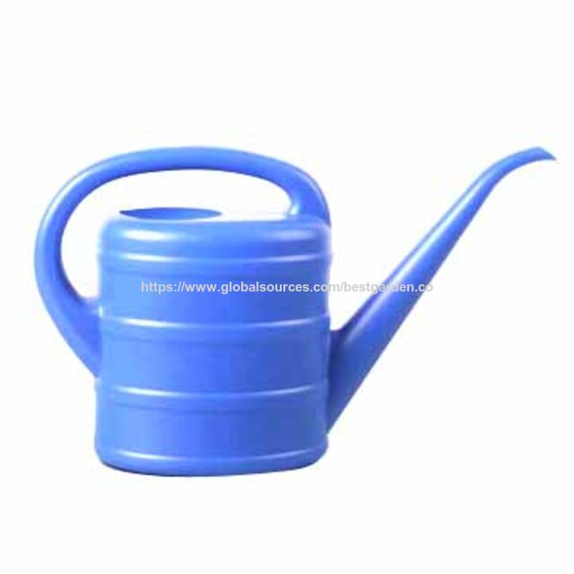 Regaderas de mano, disponibles en varias capacidades y colores, embalaje en bolsa de PP con tarjeta de cabecera a color.