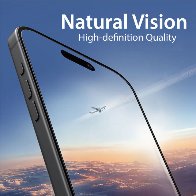 Protector de Pantalla de Vidrio Templado Antirreflejo, Resistente al Polvo y a las Manchas para iPhone 15