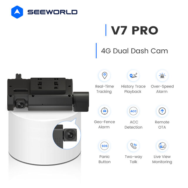 كاميرا لوحة القيادة SEEWORLD واي فاي مسجل سيارة 4G AI عدسة مزدوجة 1080P TFT قناتان فيديو مباشر تتبع GPS مراقبة ADAS ذكي لمدة عام واحد