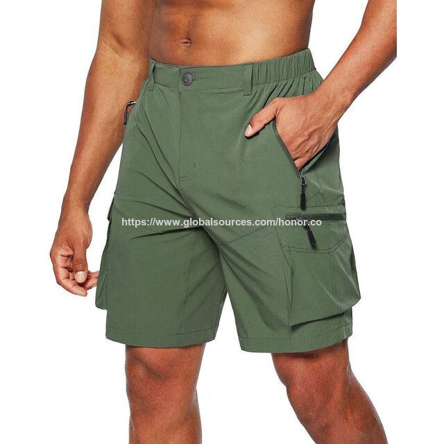 Logo ODM, ceinture semi-élastique, pantalon de travail multipoches, shorts mixtes de sport et de randonnée, tissu tissé, logo personnalisé