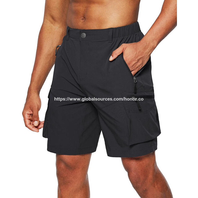 Logo ODM, ceinture semi-élastique, pantalon de travail multipoches, shorts mixtes de sport et de randonnée, tissu tissé, logo personnalisé