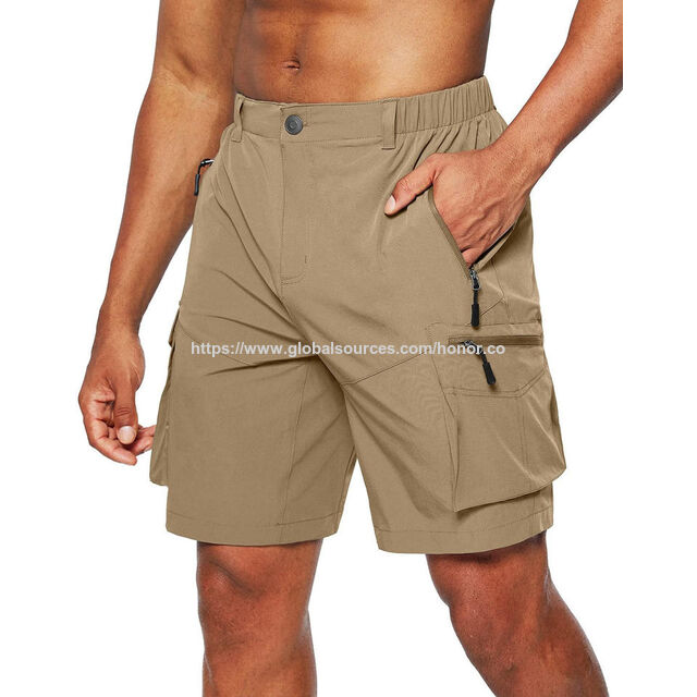 Logo ODM, ceinture semi-élastique, pantalon de travail multipoches, shorts mixtes de sport et de randonnée, tissu tissé, logo personnalisé